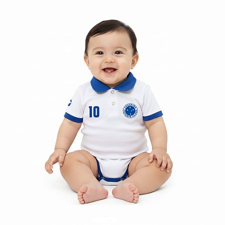 Body Cruzeiro Polo Branco Torcida Baby