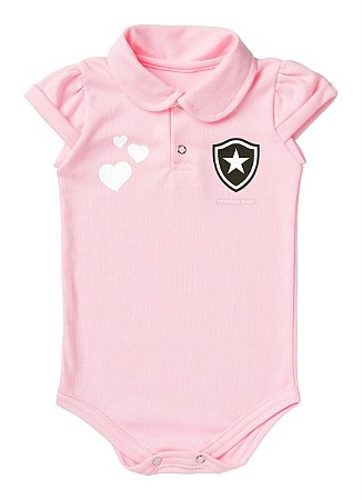 Body Botafogo Polo Rosa Torcida Baby