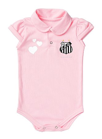 Body Santos Polo Rosa Torcida Baby​ - Cia Bebê