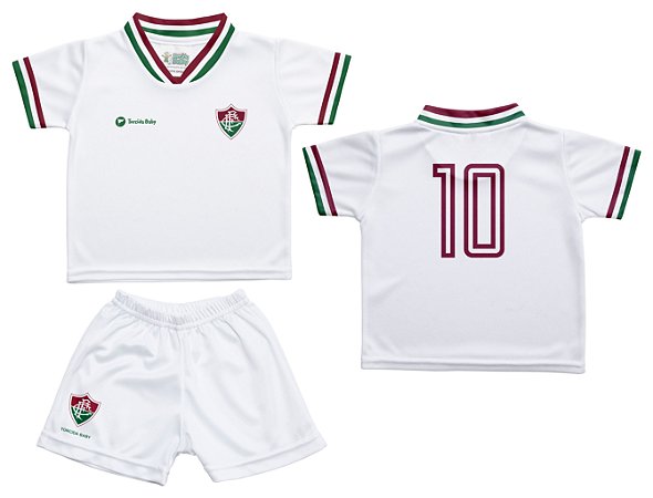 Conjunto Fluminense Uniforme Infantil Branco - Torcida Baby
