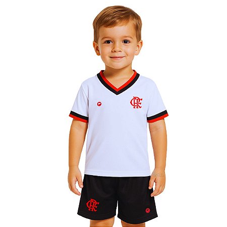 Conjunto Flamengo Uniforme Infantil Branco - Torcida Baby
