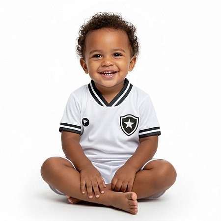 Conjunto Bebê Botafogo Uniforme Branco - Torcida Baby