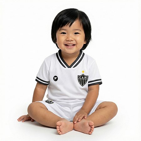 Conjunto Bebê Atlético MG Uniforme Branco - Torcida Baby