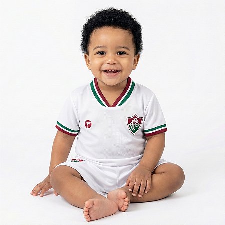 Conjunto Bebê Fluminense Uniforme Branco - Torcida Baby