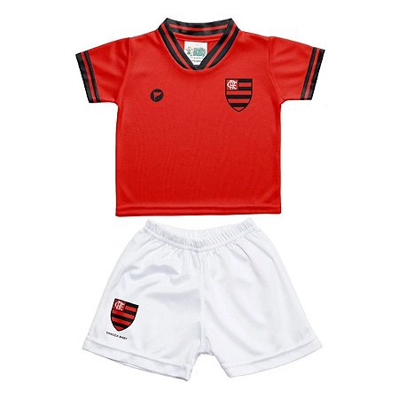 Conjunto Bebê Flamengo Uniforme Vermelho - Torcida Baby