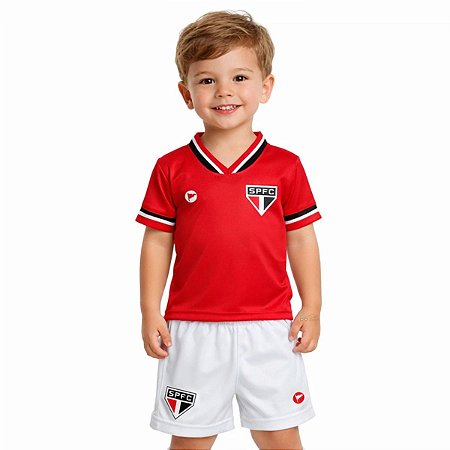 Conjunto Infantil São Paulo Uniforme Vermelho - Torcida Baby