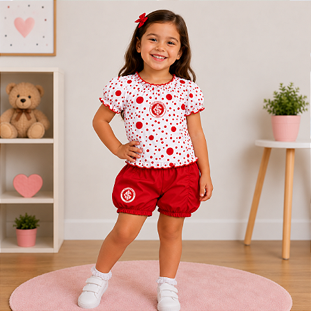 Conjunto Internacional Infantil Com Bata e Shorts Oficial