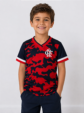 Camiseta Infantil Flamengo Camuflada Oficial