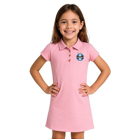 Vestido Infantil Grêmio Rosa Amor Eterno Oficial