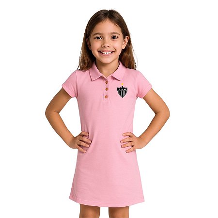 Vestido Infantil Atlético MG Rosa Amor Eterno Oficial