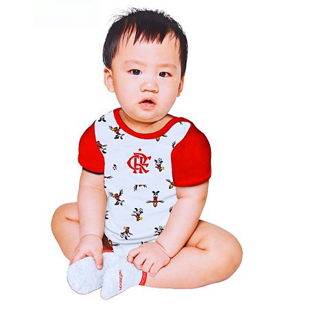 Body Bebê Flamengo Mascote Urubú Oficial