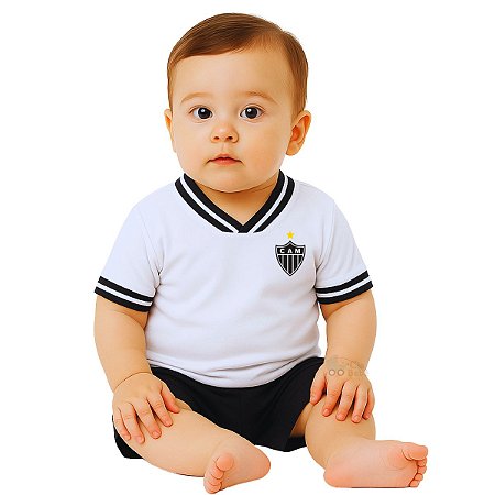Camiseta Bebê Atlético MG Branca - Torcida Baby
