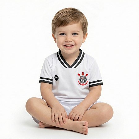 Camiseta Bebê Corinthians Branca - Torcida Baby