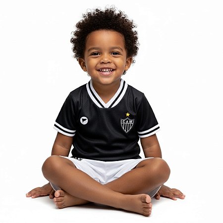 Camiseta Bebê Atlético MG Preta - Torcida Baby