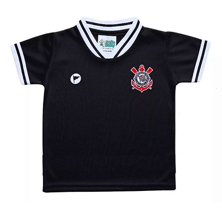 Camiseta Bebê Corinthians Preta - Torcida Baby