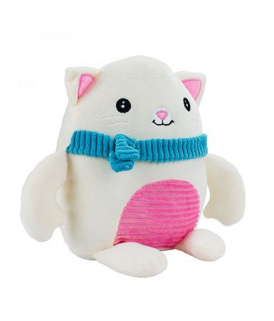 Gato de Pelúcia Com Cachecol Azul 20cm