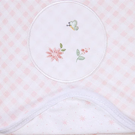 Manta Bebê Flanelada Forrada Floral Papi 1,0m x 75cm
