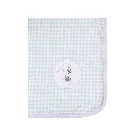 Manta Bebê Flanelada Forrada Fundo do Mar Papi 1,0m x 75cm