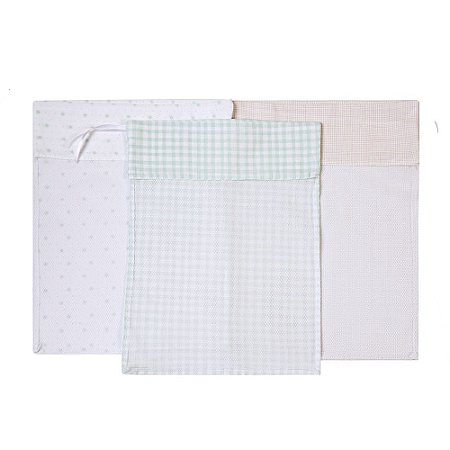 Saquinho De Maternidade Bordados Papi Verde Com 03 Un