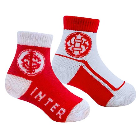 Kit 2 Pares de Meia Bebê Internacional Vermelha e Branca