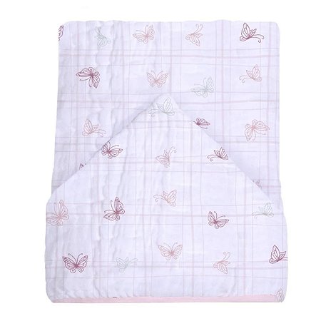 Toalha De Banho Bebê Soft Premium Com Capuz Borboletas Papi