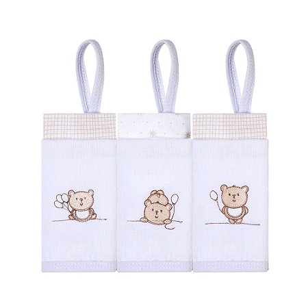 Paninho De Boca Bordado Prendedor De Chupeta Ursinho Papi