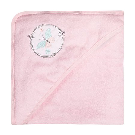 Toalha De Banho Bebê Atoalhada Com Capuz Borboletas Papi