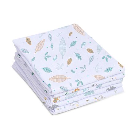 Toalha De Fralda Estampa Neutro Com 03 Pçs 1,0m x 70cm Papi