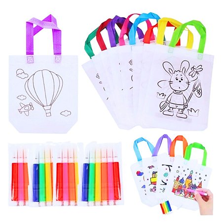 Kit 25 Sacolinhas De Pintar Sacola Lembrancinha Aniversário