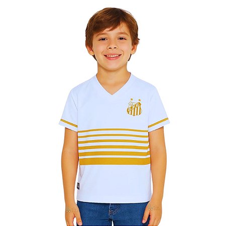 Camiseta Infantil Santos Estampa Dourada Oficial
