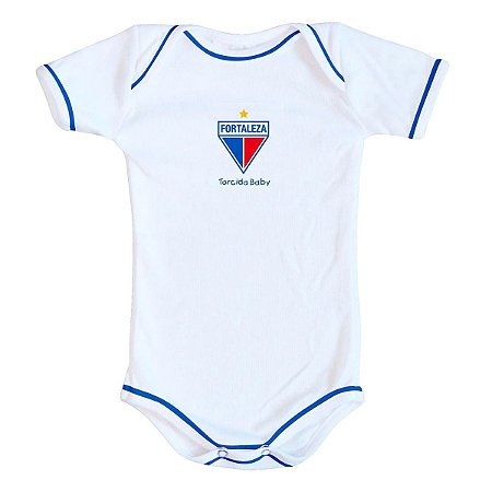 Body Bebê Fortaleza Branco Curto Oficial - Torcida Baby