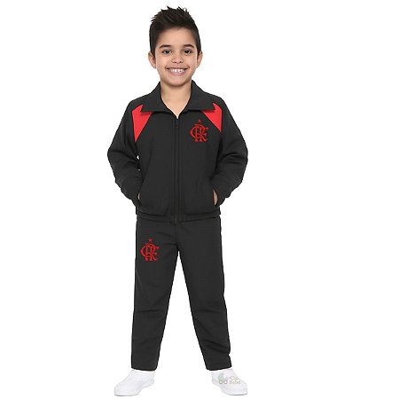 Conjunto Agasalho Flamengo Infantil Juvenil Microfibra