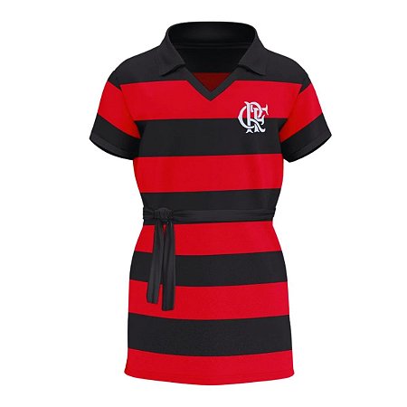 Vestido Infantil Flamengo Milly CRF Listrado Oficial