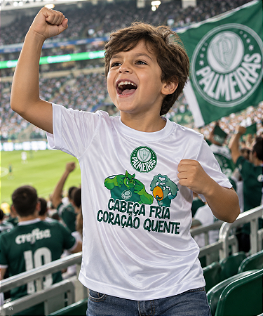 Camiseta Palmeiras Infantil Cabeça Fria Coração Quente