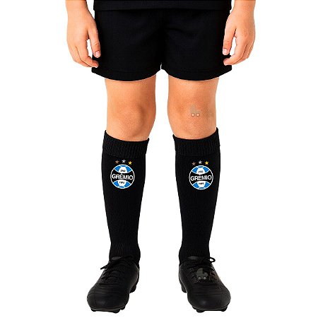 Meião Infantil Grêmio Preto Campo Oficial