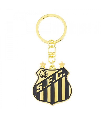 Chaveiro Santos Dourado Metal Com Escudo 4cm Oficial