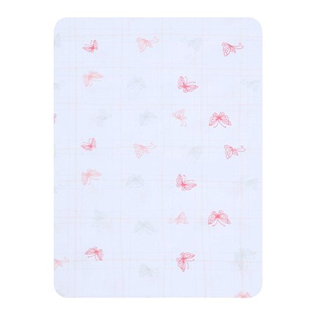 Lençol Bebê Avulso Com Elástico Borboletas Rosa Papi