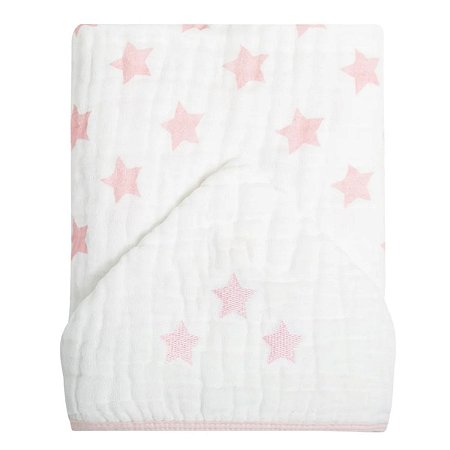 Toalha De Banho Papi Soft C/ Capuz Bordado Star Rosa 90x75Cm