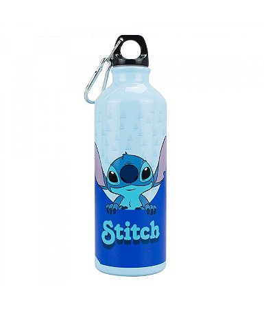 Garrafa Squeeze Alumínio Stitch com Mosquetão 500ml