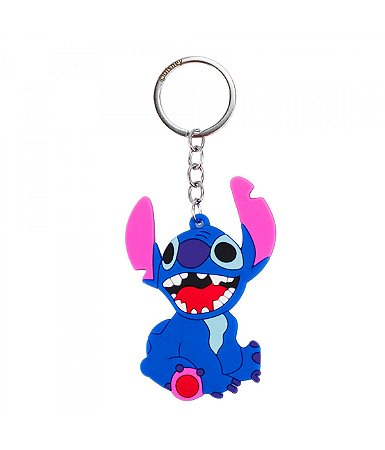 Chaveiro Stitch Sentado Silicone 8cm Disney