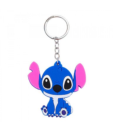 Chaveiro Stitch Sentado Silicone 6.5cm Disney