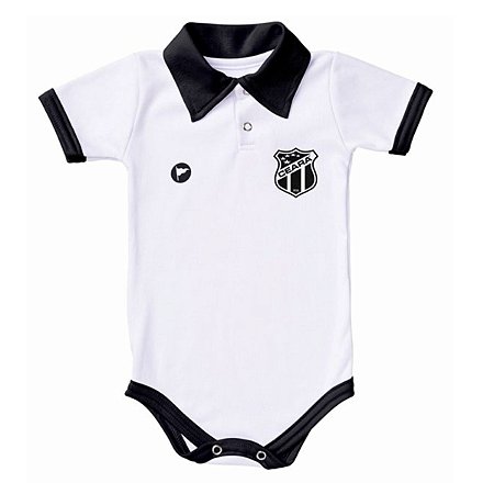 Body Bebê Polo Branco Ceará Oficial Torcida Baby