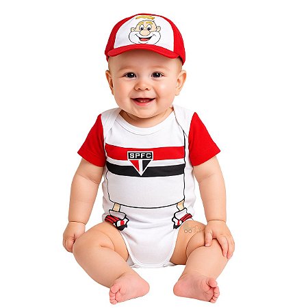 Body São Paulo Mascote com Boné Oficial