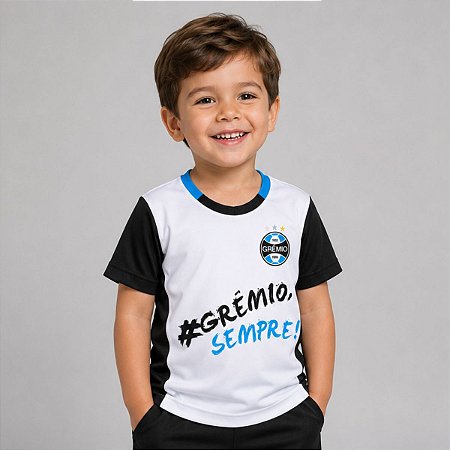 Camiseta Infantil Grêmio Estampa Grêmio Sempre Oficial