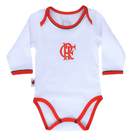Body Bebê Flamengo Manga Longa Oficial