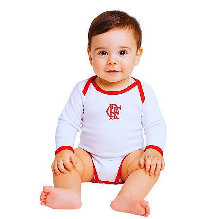 Body Bebê Flamengo Manga Longa Oficial