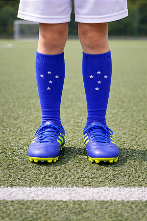 Meião Infantil Cruzeiro Azul Campo Oficial