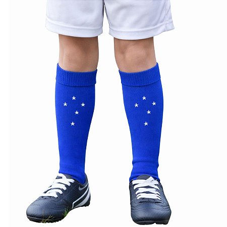 Meião Futebol Cruzeiro Infantil Juvenil Azul Oficial