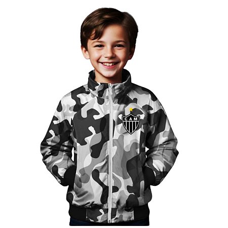 Jaqueta Infantil Atlético MG Blusa De Frio Camuflada Oficial