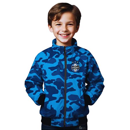 Jaqueta Infantil Grêmio Blusa De Frio Camuflada Oficial